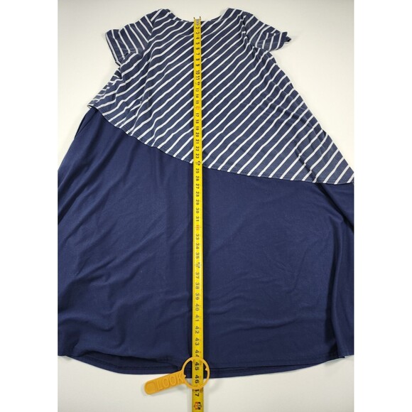 Woman Within Dress Womens L 18/20 Blue White Striped - Picture 8 of 8